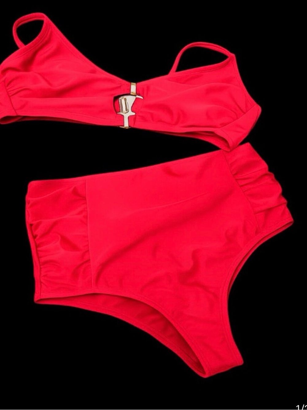 NWT Super Cute Red semi-thong "cheeky" Swimsuit Sz L